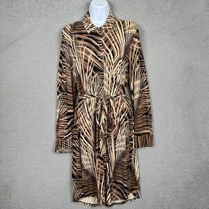 Tommy Bahama Brown and Tan Palm Print Dress